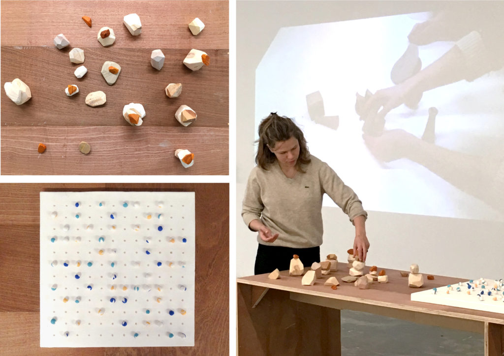 CLAIRE EBENDINGER, GAME TABLE, WOOD, PLASTER, MODELING CLAY, VARIABLE DIMENSIONS
